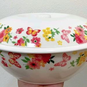 โถข้าวเมลามีนพร้อมฝาปิด ขนาด 10 นิ้ว เลือกลายได้ค่ะ