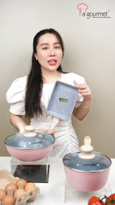 Bộ nồi chảo chống dính Ceramic đáy 6 lớp ăn dặm cho bé La gourmet Baby set - sử dụng được tất cả loại bếp - 417886