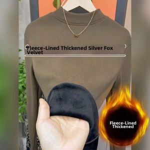 Stylish Warm Turtleneck Top with French Design Fluffy Interior