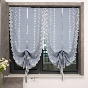 Light Transmission Nontransparent Short Curtain Half Curtain Balloon Curtain Lifting Curtain Curtain Mesh Curtains Bay Window Roman Curtains Adjustable Curtain Embroider