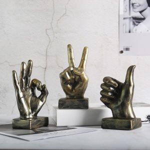 Vintage Gesture Finger Model Ornaments for Home and Coffee Shop