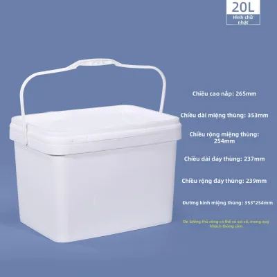 Thùng Nhựa Dày Hình Chữ Nhật 20kg Thùng Đựng Nước Câu Cá Hình Vuông Có Nắp Thùng Đựng Nước Tắm Có Thể Ngồi Thùng Đựng Nước