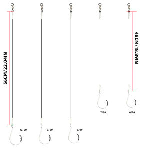 ZYZHE | ZYZHE 5 Chiếc Dây Câu Cá Phát Sáng Móc Câu Tròn Thép Cường Độ Cao Dùng Cho Câu Biển 6/0 # -10/0 #   Kích Cỡ
