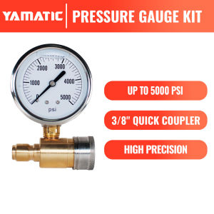YAMATIC Pressure Gauge Kit for Pressure Washer 3/8 Inch Quick Connect Power Washer Gauge 5000 PSI