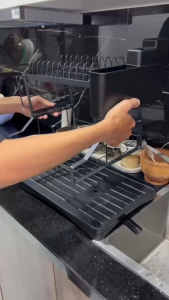 Kệ chén 2 tầng đa năng 3 trong 1 sơn đen Hobby home decor KC6