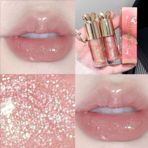 Dorisna Glitter Liquid Lipstick Shimmer Clear Mirror Lip Gloss Plumping Moisturizing Shiny Lip Tint Sparkling Diamond Lip Oil