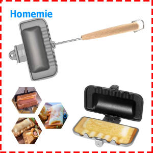 【Fast Delivery】Double-Sided Breakfast Skillet Double Sided Sandwich Pan Non Stick Foldable Grill Frying Pan for Bread Toast Breakfast Machine Pancake Maker BBQ Cheese
