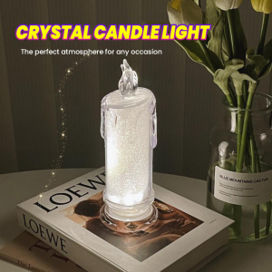 MaxPlus Crystal Candle Light Transparent Shell Desk Electronic Night Lamp Party Holiday Home Decor