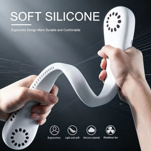 Portable Mini Bladeless Fan USB Charging New Style Cooling Fan for Outdoor Use Neck-Hanging Design Small Bladeless Neck Fan