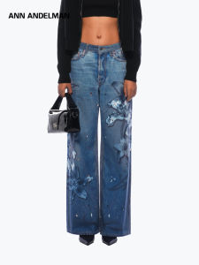 ANN ANDELMAN | Floral Stylish Denim Pants Wide Leg