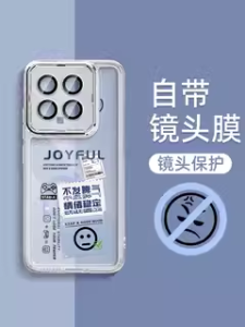 เคสซิลิโคนโปร่งใสป้องกันการตกหล่นพร้อมฟิล์มเลนส์สำหรับ Xiaomi 15 pro ดีไซน์สร้างสรรค์ เปลือกป้องกันแบบครอบเต็มสำหรับผู้หญิง