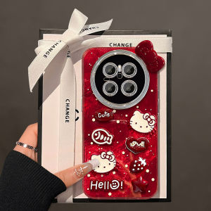 Red Huawei Mate70Pro Phone Case 2025 Chinese Zodiac Year Women's Style Mate60/30 Cat Butterfly Knot Sticker Pura70 Tin Iceberg Pattern P50 Full Cover Lens Film P40 Case