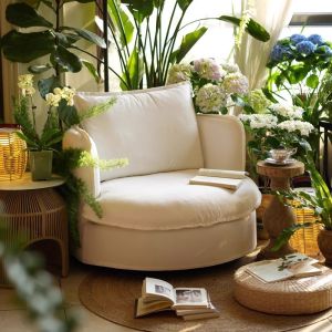 PURPLE LEAF | Vintage Style Washable Single Sofa Chair