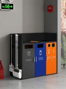 Hamburger Shop Vertical Hidden Dustbin Large Restaurant Sorting Trash Bin Cabinet Commercial Kitchen Garbage Cupboard Boxes