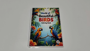 สมุดระบายสีเกรดพรีเมี่ยม ธีม "World of Beautiful Birds" โลกของนกสวยงาม กระดาษหนา210แกรม เล่มใหญ่ (แถมฟรี! สีไม้12สี 1กล่อง) ส่งจากไทย