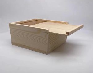 Retro Style Wooden Box Jewelry Makeup Storage Drawer Square Rectangle Dustproof Home Organization Desktop Storage Box
