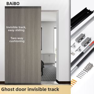BAIBO | Bidirectional Buffer Invisible Track Wooden Door Hanging Slide