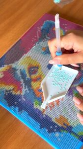 [พร้อมส่งจากไทย] FiguredArt ครอสติสคริสตัล 25x25 ซม. ขึงเฟรม - น้องหมาป๊อปอาร์ต