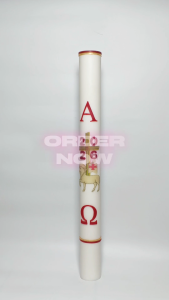 Flair Paschal Candle 2026 Alpha Omega | 3 x 30 Inches | Church Altar Candle | Smokeless and Dripless | Unscented | Made to Order