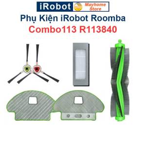 Phụ kiện Robot Hút Bụi iRobot Roomba Combo113 R113840. Chổi lăn bộ lọc hepa chổi cạnh khăn lau robot Roomba///