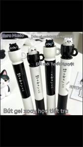 Bút Gel Hình Mèo Dễ Thương 0.5mm Khô Nhanh Bút Bi Bỏ Túi Hình Thú Vui Nhộn Dùng Cho Trường Học & Văn Phòng Thiết Kế Xoay Sáng Tạo