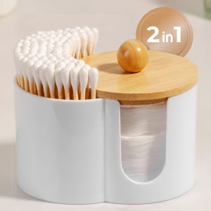 Cotton Round Pad Holder Powder Puff Storage Boxes Home Cotton Swabs Box Makeup Organizer Dustproof Portable Durable Bathroom Jar