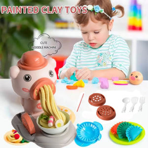 Cartoon Cute Pig Noodle Maker Clay Dough Set Play Dough Machine Clay Dough Strips Toy Set for Kids