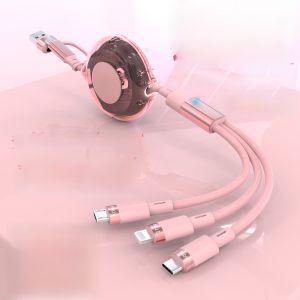 Multi-Function Fast Charge Data Cable Wireless Charging Magnetic Absorption USB Type-C for Android Phone Flat Cable 15 Multi-Device Support