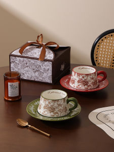 Elegant French Ceramic Coffee Cup and Saucer Set