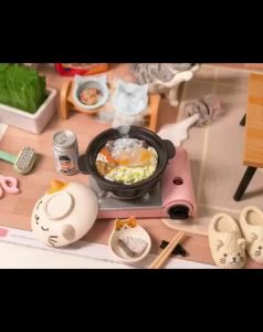 Bandai | Cat Daily Life Miniatures Dollhouse Decoration Playset Blind Box Kawaii Anime Action Figure Collect Ornaments Festival Gift