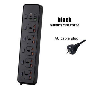 Universal Power Strip Extension Socket with AU EU US UK Plug USB Type-c 200/300cm Cable Safety Singapore Surge Protector Outlets