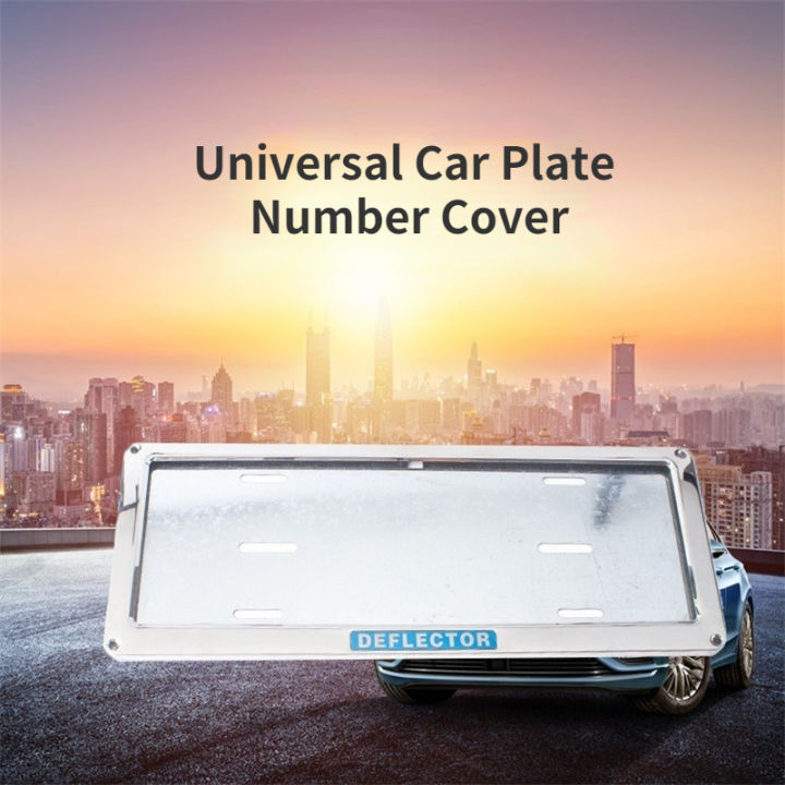 Car Plate Cover Universal Car Plate Number Cover Stainless Steel Frame