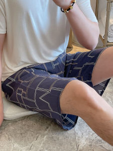 Mens Pajama Trousers Summer Large Trunks Cotton Silk Air Conditioner Home Pants Summer Leisure plus Size Outwear Cotton Silk Shorts