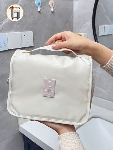 Túi đựng mỹ phẩm có móc treo túi đựng du lịch có thể gấp gọn nhiều ngăn chứa được nhiều đồ dùng cá nhân và mỹ phẩm