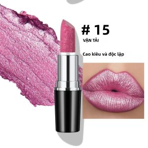 Son Môi Dưỡng Ẩm Không Phai Màu Có Kích Thước Đầy Đủ - Son Dưỡng Môi Bổ Dưỡng Ít Dính Vào Cốc Màu Sắc: 15