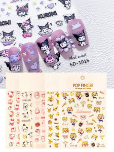 New Craft 5D Relief Nail Stickers Long Lasting Nail Art Decals Children Cartoon Cute Girl Small New Kurokos Baseball Team