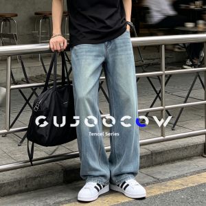 GUJOOCOW | Mens Light Summer Loose Fit Denim Pants