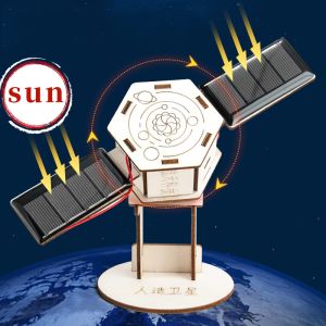 1 PCS DIY Solar Powered Artificial Satellite Model Kit - Educational STEAM Toy for Kids Students in Aerospace Science Experiment