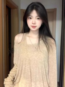 เสื้อคลุมกันแดดแขนยาวสไตล์เกาหลีสำหรับผู้หญิง ชุดสองชิ้น แขนยาว สไตล์ลำลอง ปกโปโล สีพื้น เสื้อกั๊กแบบสวมหัว