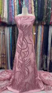 African Sequins Stones Lace Fabrics 2026 High Quality French Embroidery Groom Lace Fabric For Nigerian Wedding Sewing