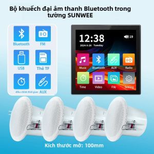 Loa Âm Trần Bluetooth Min Wall 4x20W Hệ Thống Âm Thanh Thông Minh Cho Nhà Ở Màn Hình Cảm Ứng Tích Hợp FM Sẵn Sàng Cho Hệ Thống Nhạc Nền