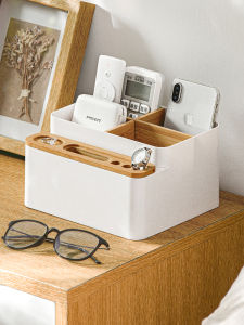 Nachuan กล่องเก็บรีโมทคอนโทรลโต๊ะน้ำชาชั้นวางอุปกรณ์จัดเก็บแบบแยกช่องอเนกประสงค์สำหรับห้องนั่งเล่นชั้นวางโทรศัพท์มือถือหัวเตียง