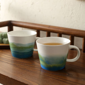 Retro Chinese Style Ceramic Coffee Cups Simple Office Mugs High Temperature Resistant Couple Cups for Home Use Handmade