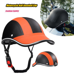 Baseball Cap Style Motorcycle Half Helmet Safety Hard Hat ABS Material Safety Buckle Design Extended Brim Design Summer Cap