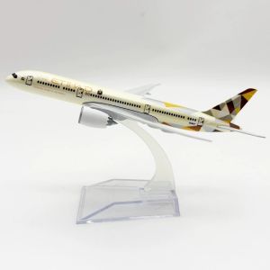 Plane Model B787 Etihad Airways 1:400 Scale 16cm Metal Aircraft Diecast Aviation Miniatures Model Toy With Base Gift Ornaments