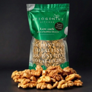 Ketogenius Kitchen Roasted Walnuts (Unsalted) 350g - Slow Roasted Healthy Snack Natural