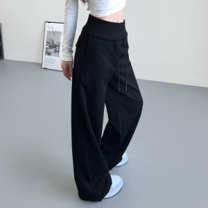 High Waist Slimming Wide Leg Pants Womens Casual Loose Fit Straight Long Trousers for Pear Shaped Body Spring New Style plus Size