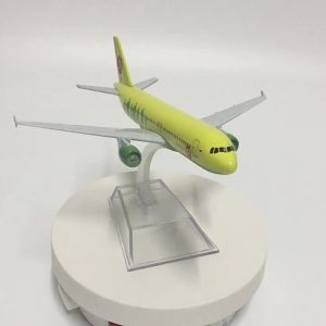 2025JASON TUTU 16cm Mô hình máy bay Airbus A320 của hãng hàng không S7 Nga Siberia mô hình máy bay bằng kim loại đúc tỷ lệ 1:400