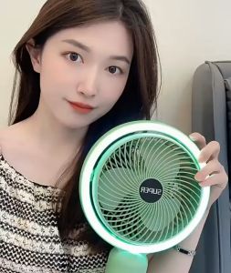 Quạt tích điện kiêm đèn ngủ thông minh không chổi than có 3 tốc độ 1200mAh