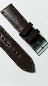 Tali Jam Kulit Sapi Asli Pullup Custom Grafir Logo Warna Cokelat TJ17323 Garansi 1 Tahun